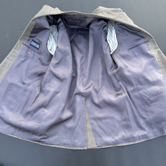 Lands End Mens Size 46L Multicolored Plaid wool Suit Jacket Sport Coat Blazer - Picture 8 of 16